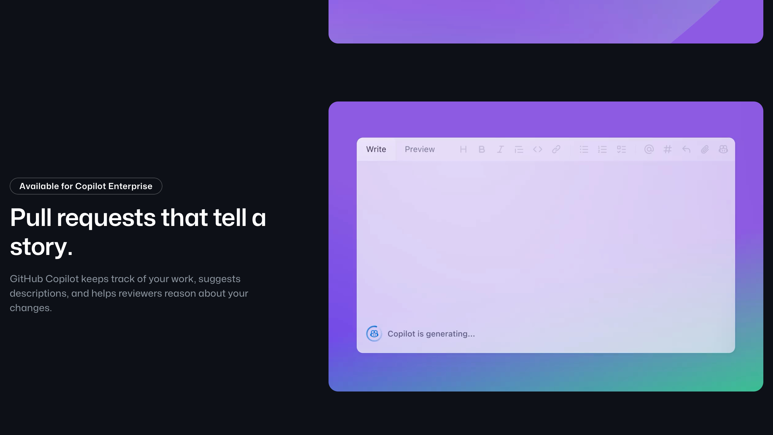 github copilot interface, desktop dark stack screenshot