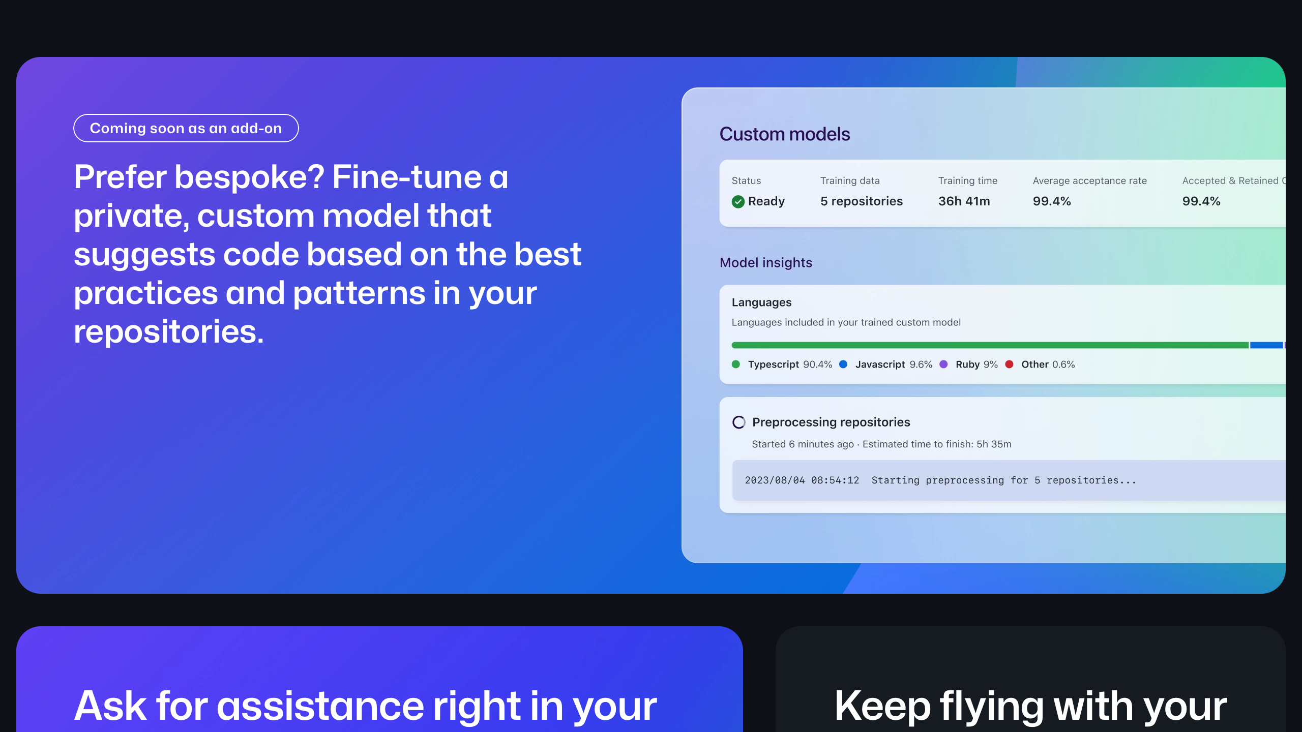 github copilot interface, desktop dark stack screenshot