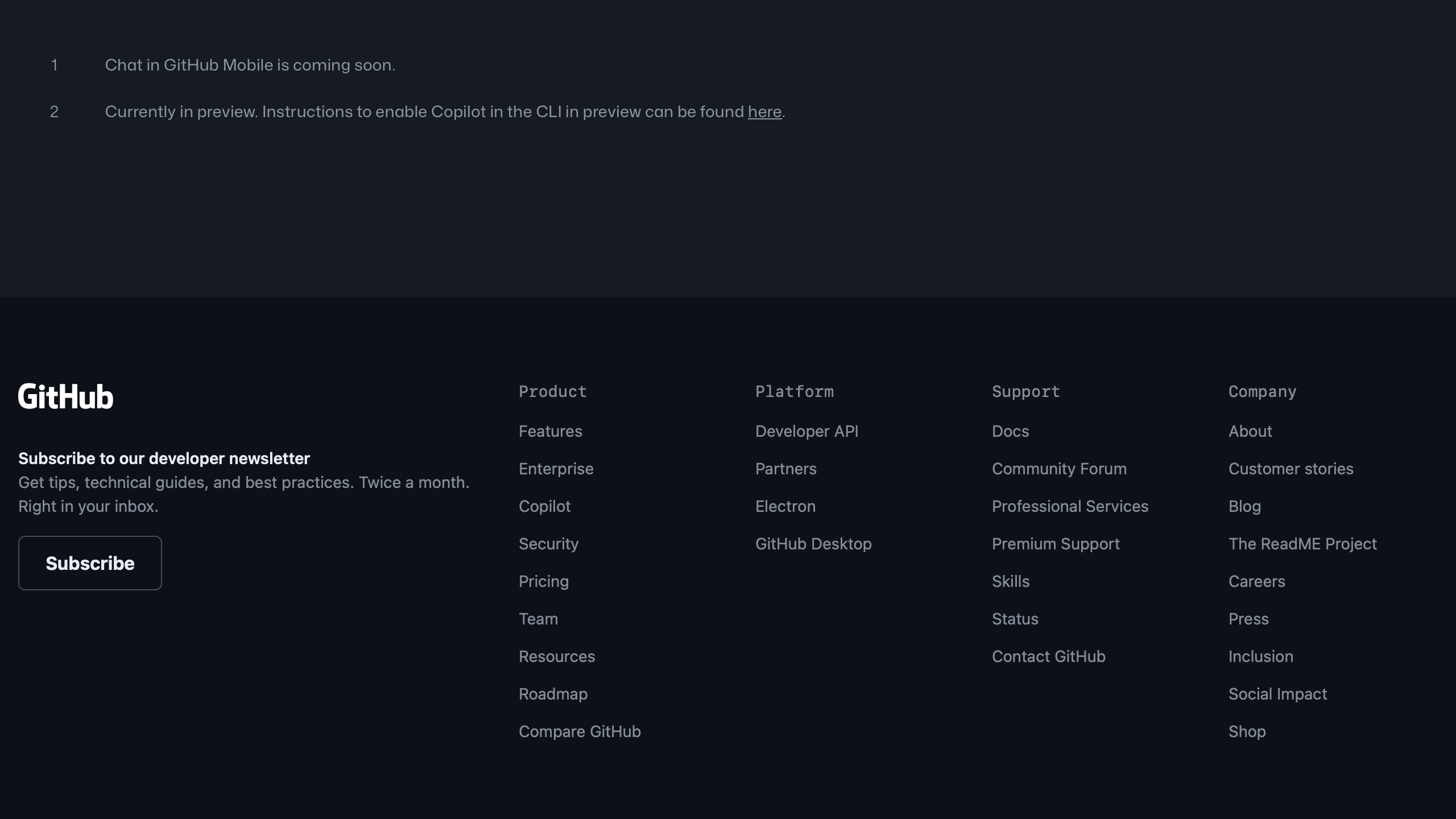 github copilot interface, desktop dark stack screenshot