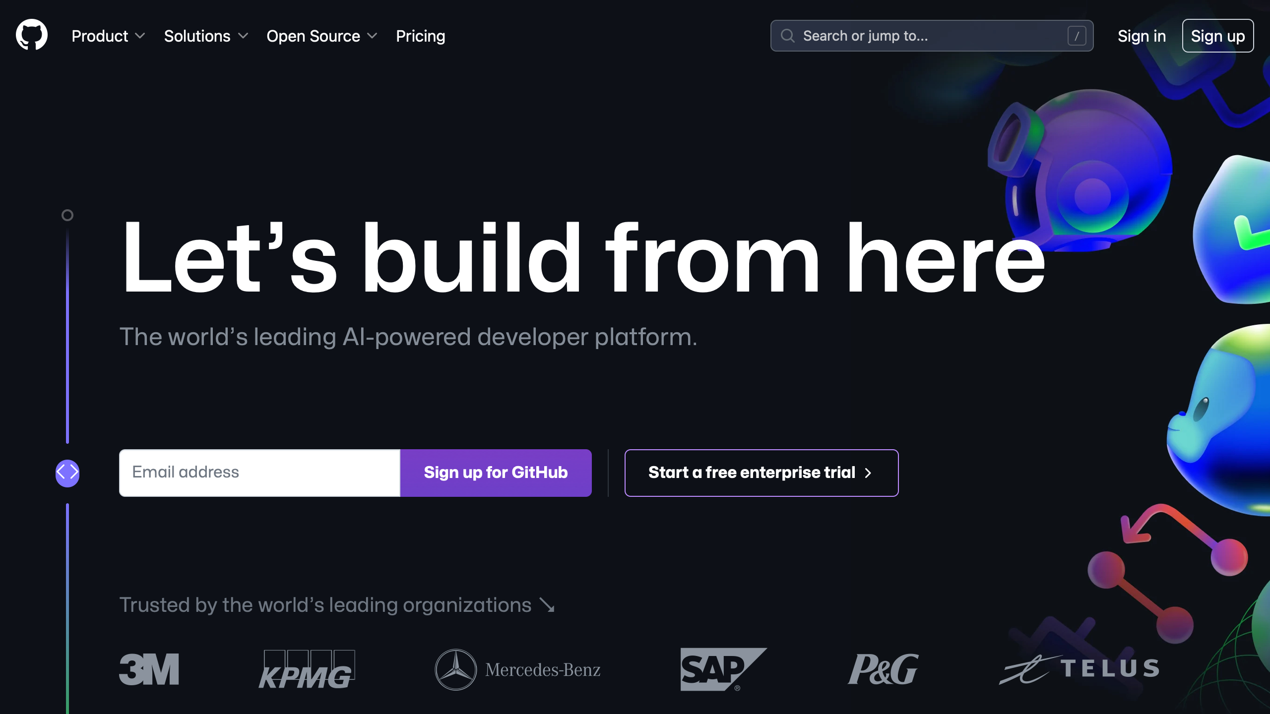 github landing interface, desktop dark stack screenshot