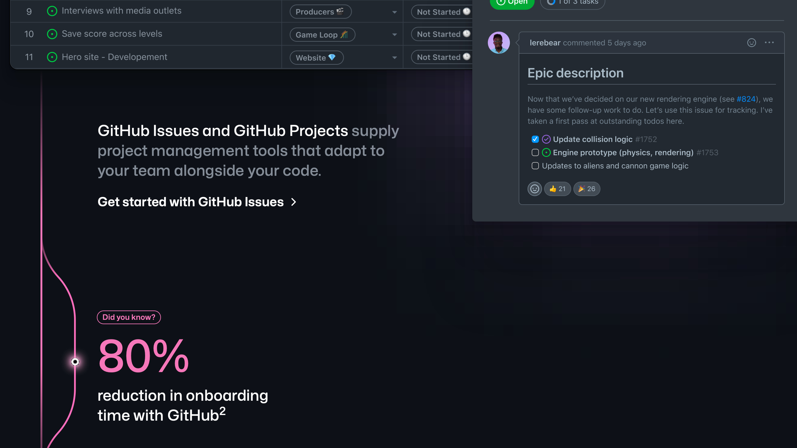 github landing interface, desktop dark stack screenshot