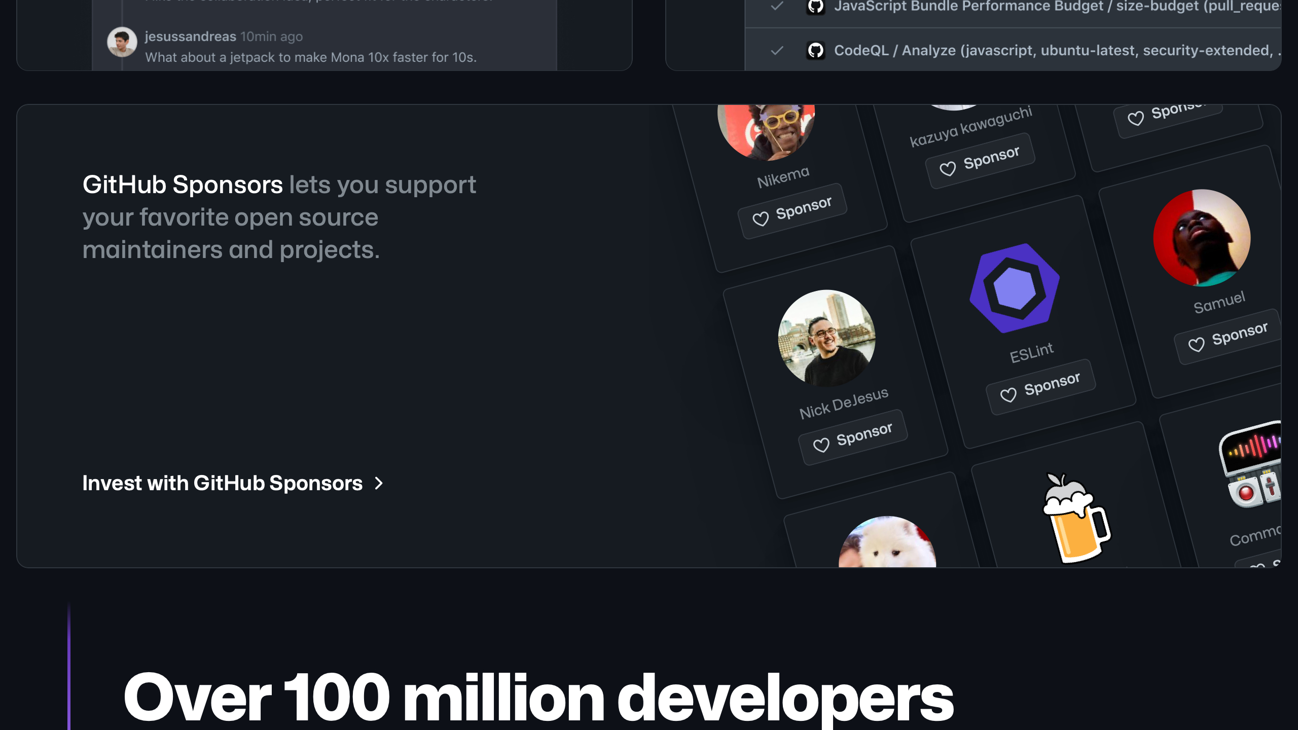 github landing interface, desktop dark stack screenshot