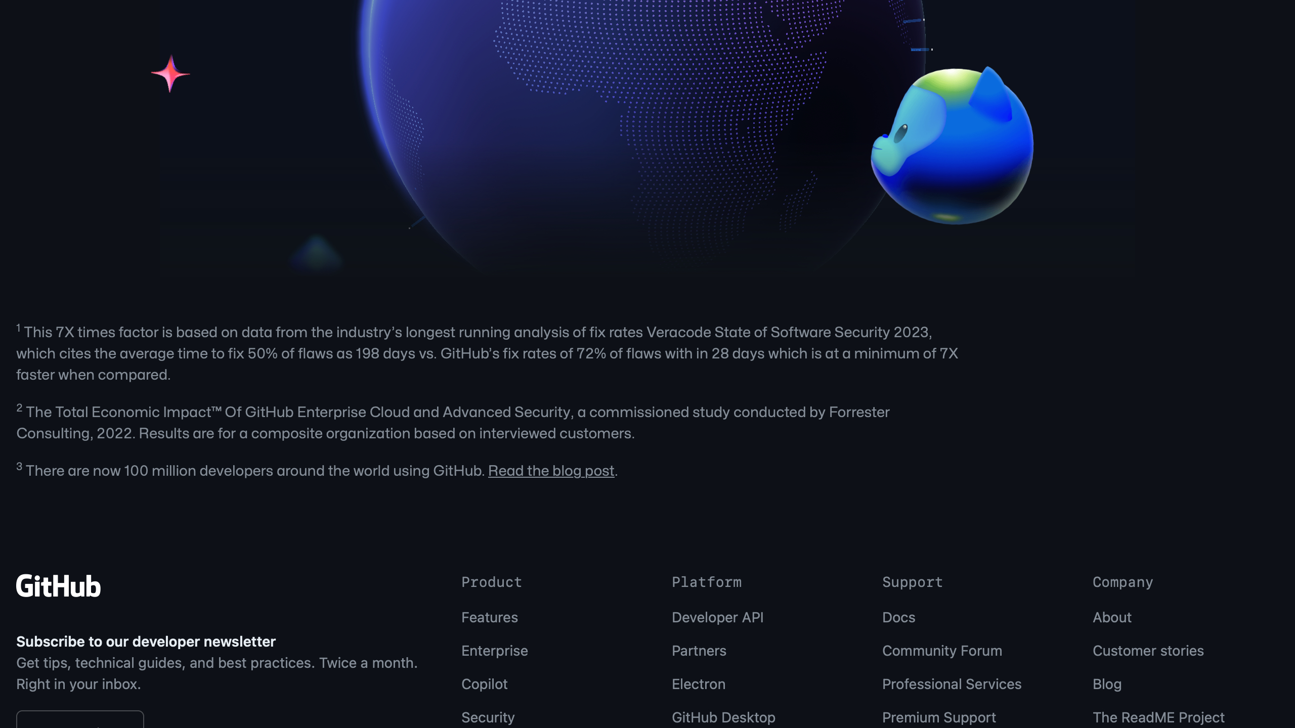 github landing interface, desktop dark stack screenshot