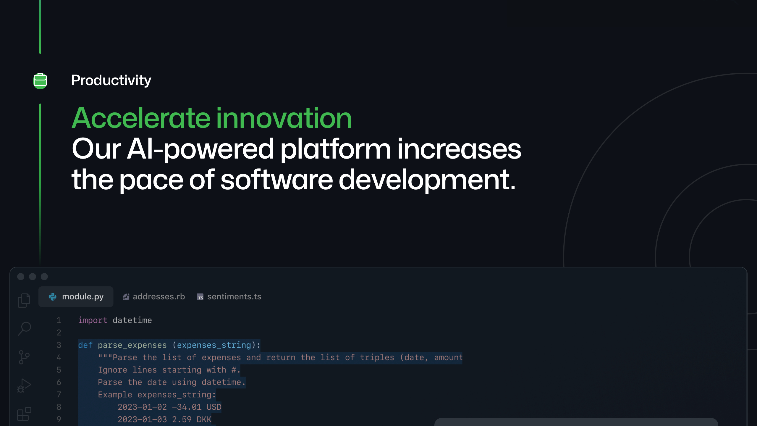 github landing interface, desktop dark stack screenshot