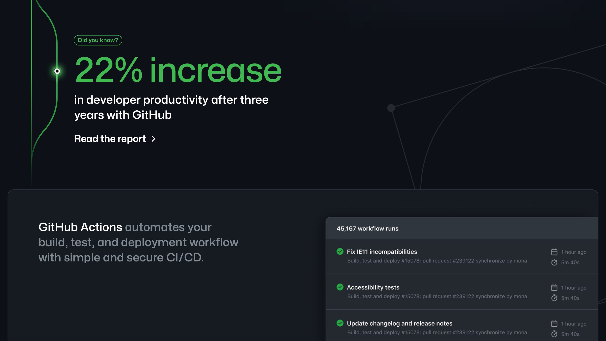 github landing interface, desktop dark stack screenshot