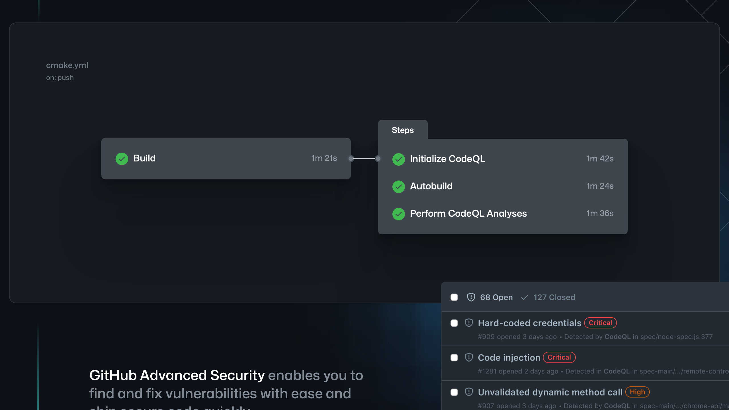 github landing interface, desktop dark stack screenshot