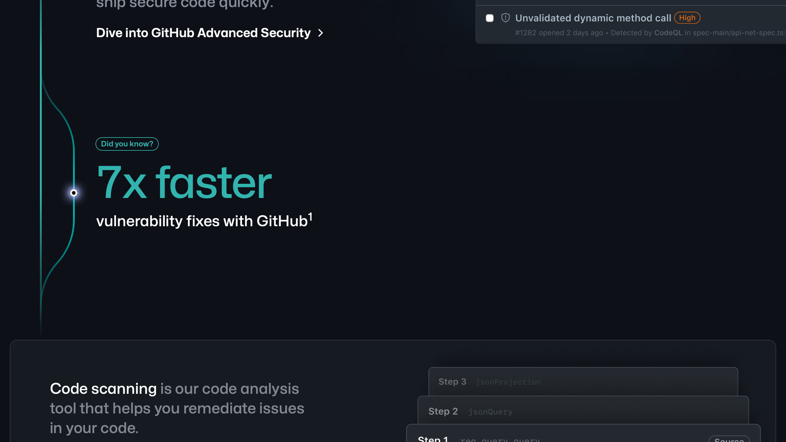 github landing interface, desktop dark stack screenshot