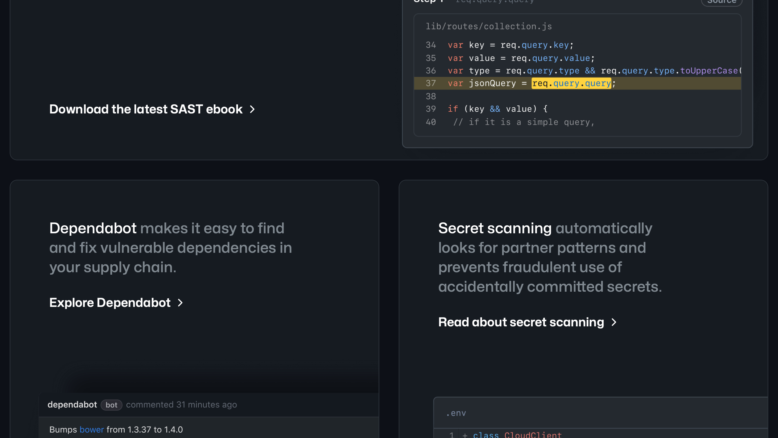 github landing interface, desktop dark stack screenshot