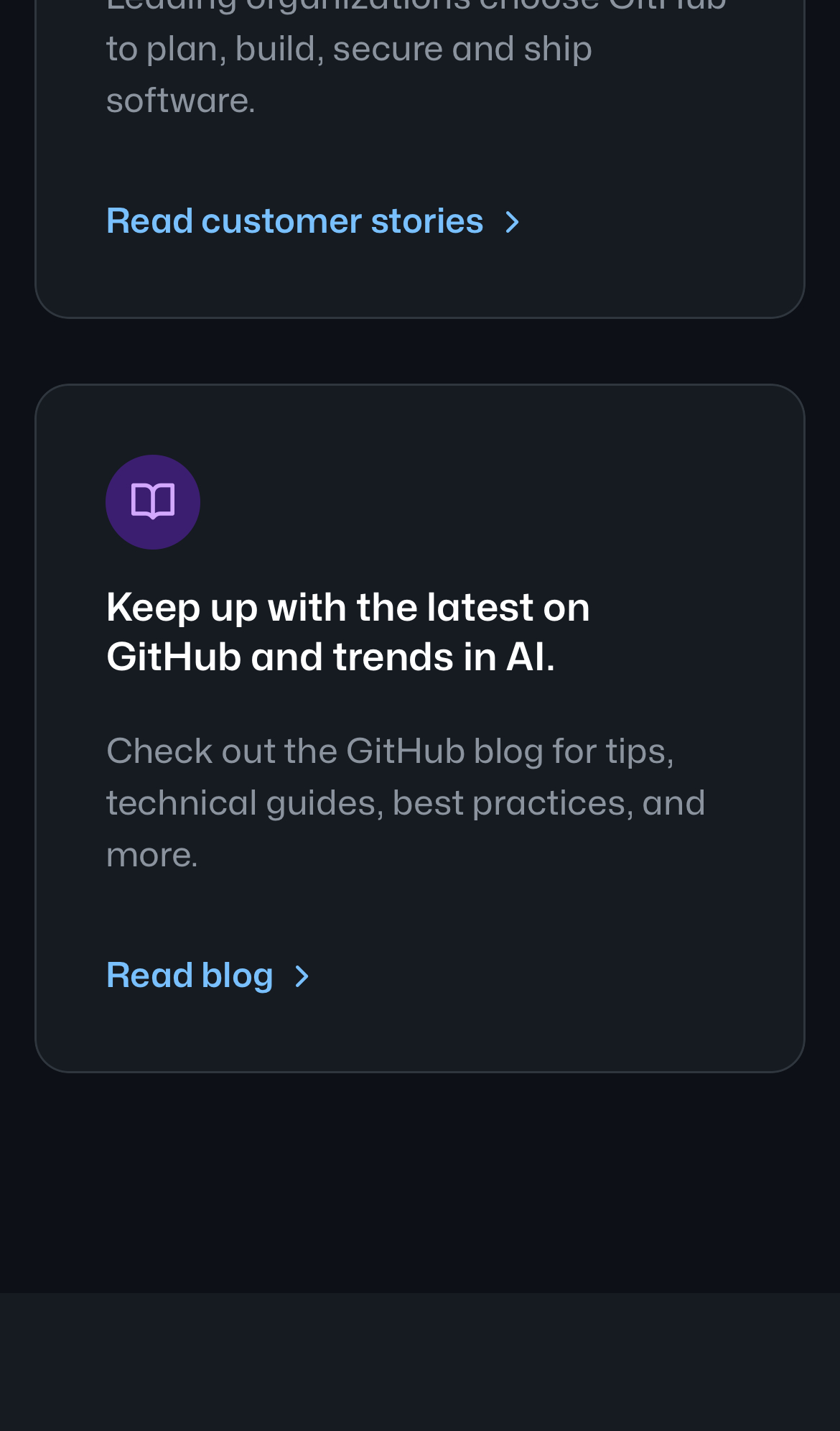 github copilot interface, mobile light stack screenshot