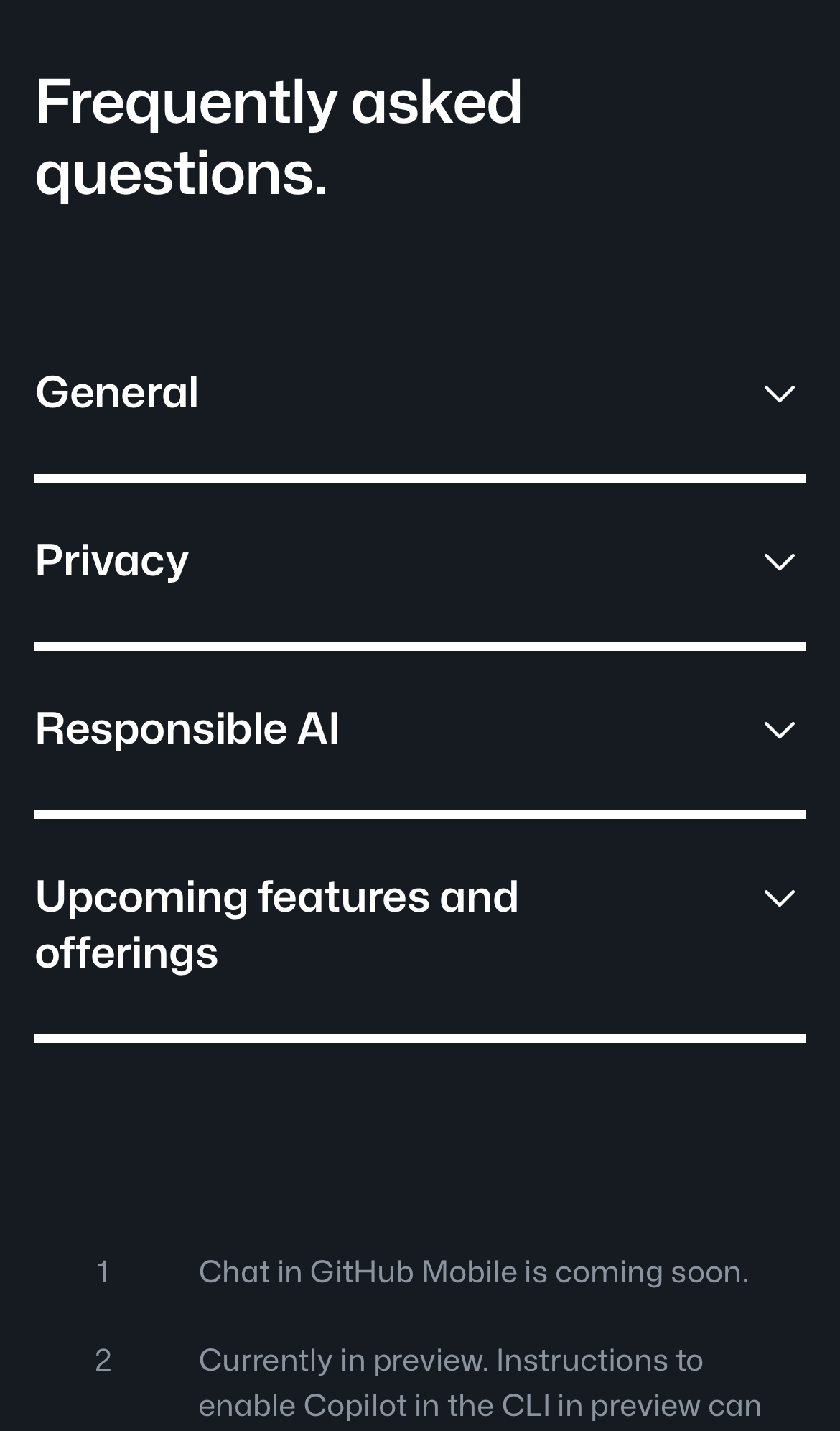 github copilot interface, mobile light stack screenshot