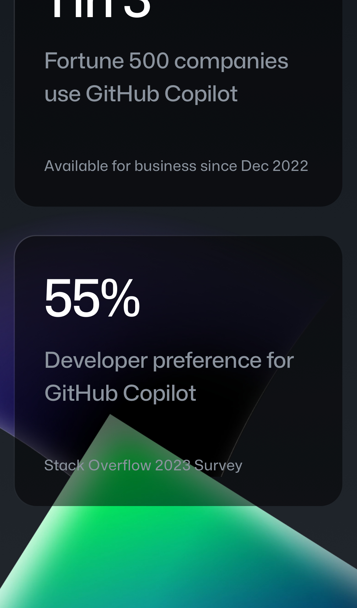 github copilot interface, mobile light stack screenshot