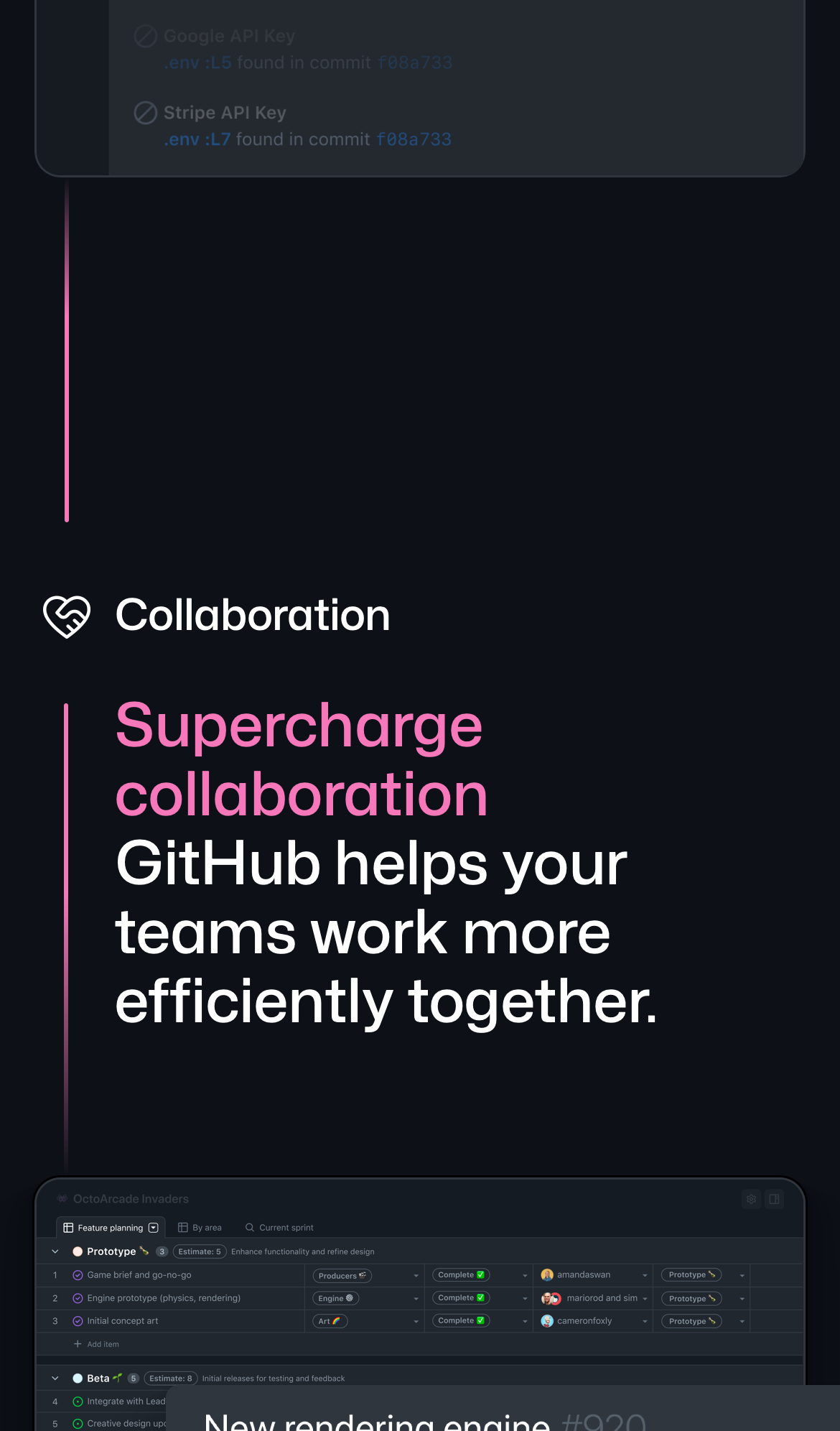 github landing interface, mobile light stack screenshot