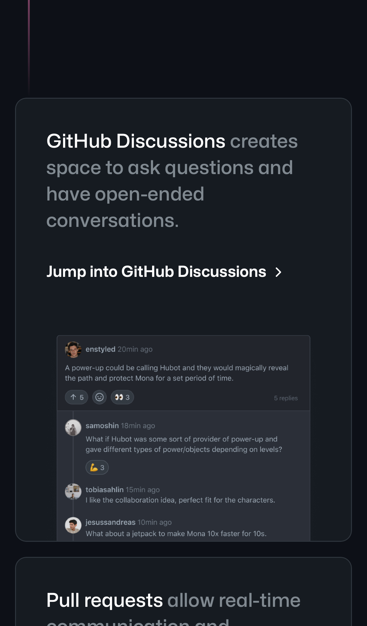 github landing interface, mobile light stack screenshot