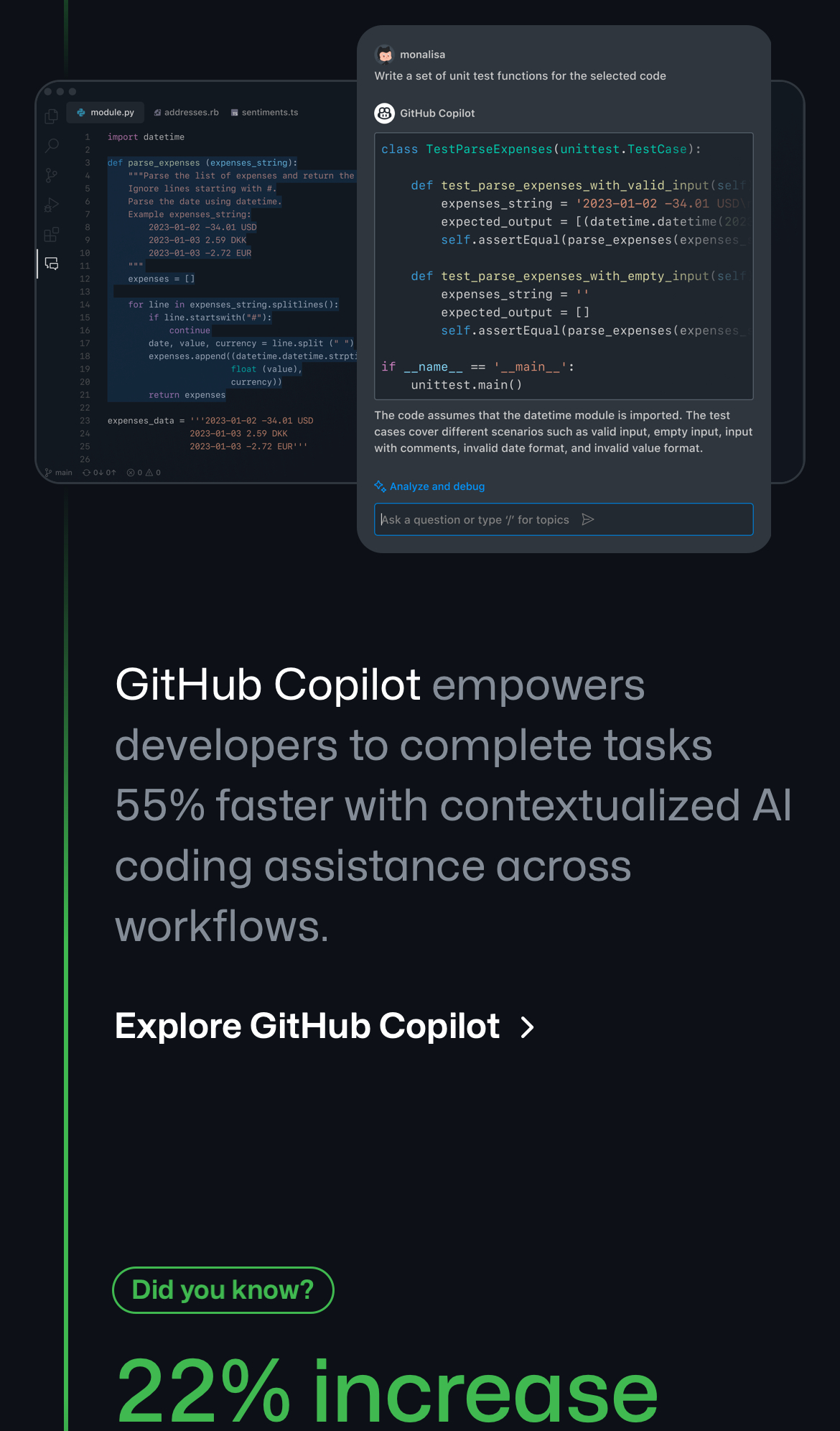 github landing interface, mobile light stack screenshot