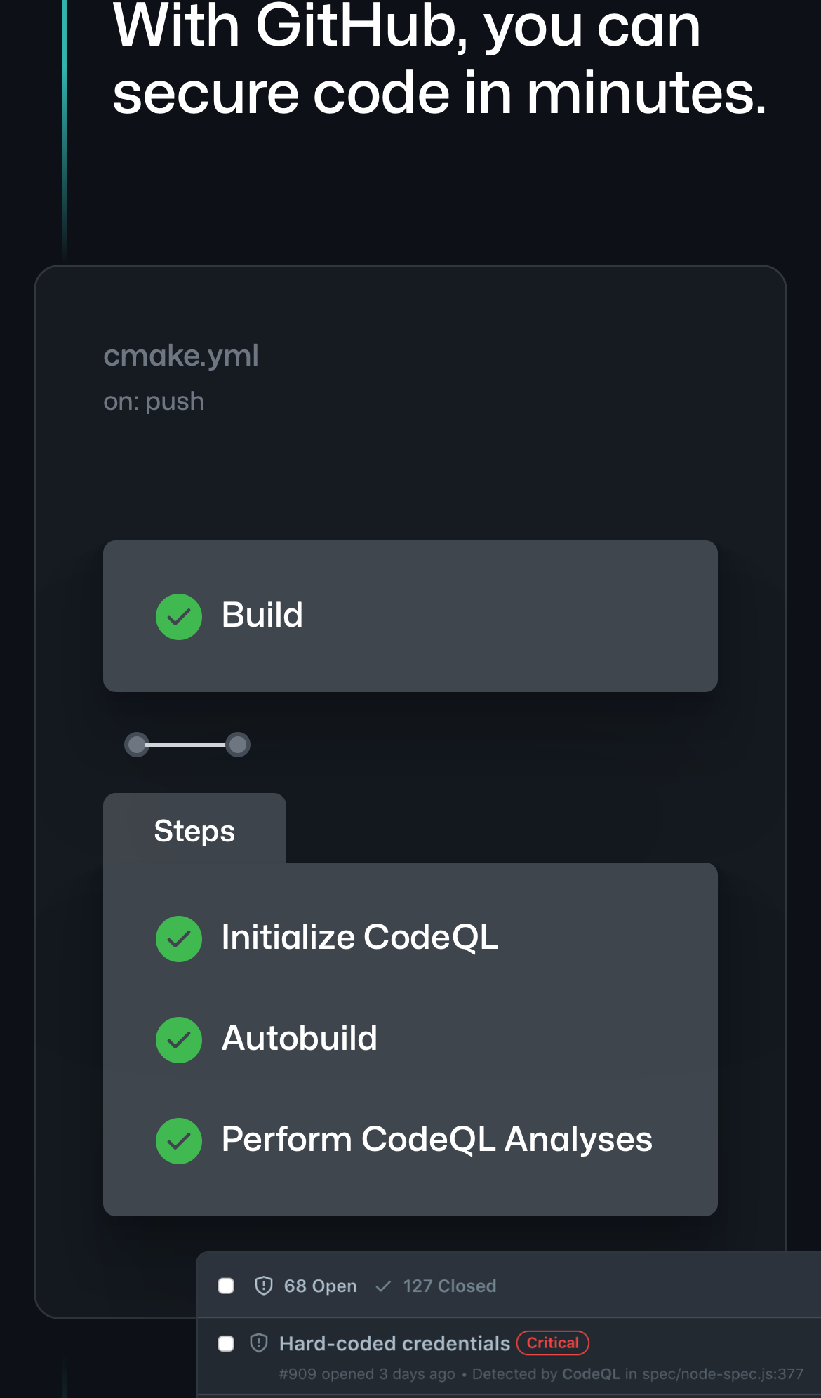 github landing interface, mobile light stack screenshot
