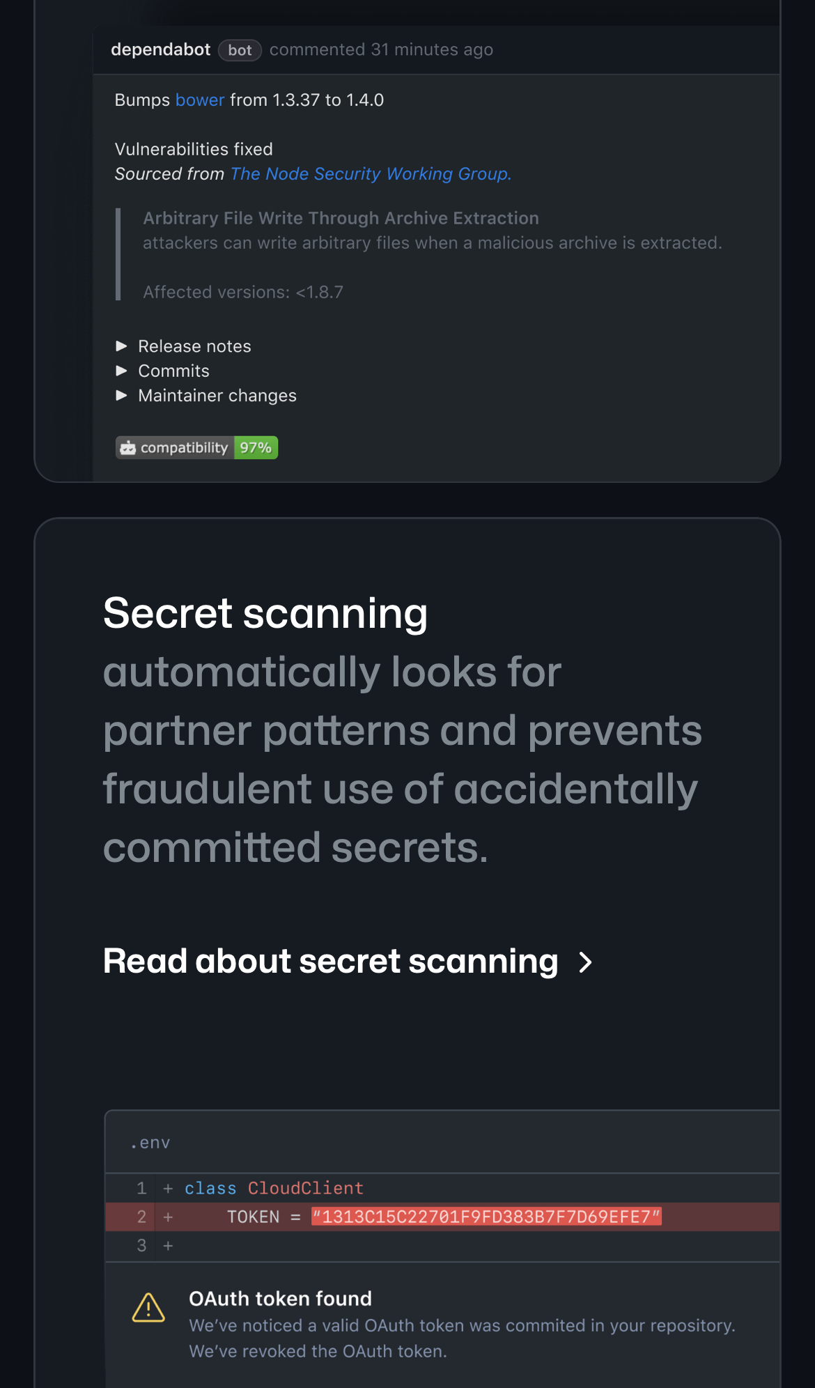 github landing interface, mobile light stack screenshot