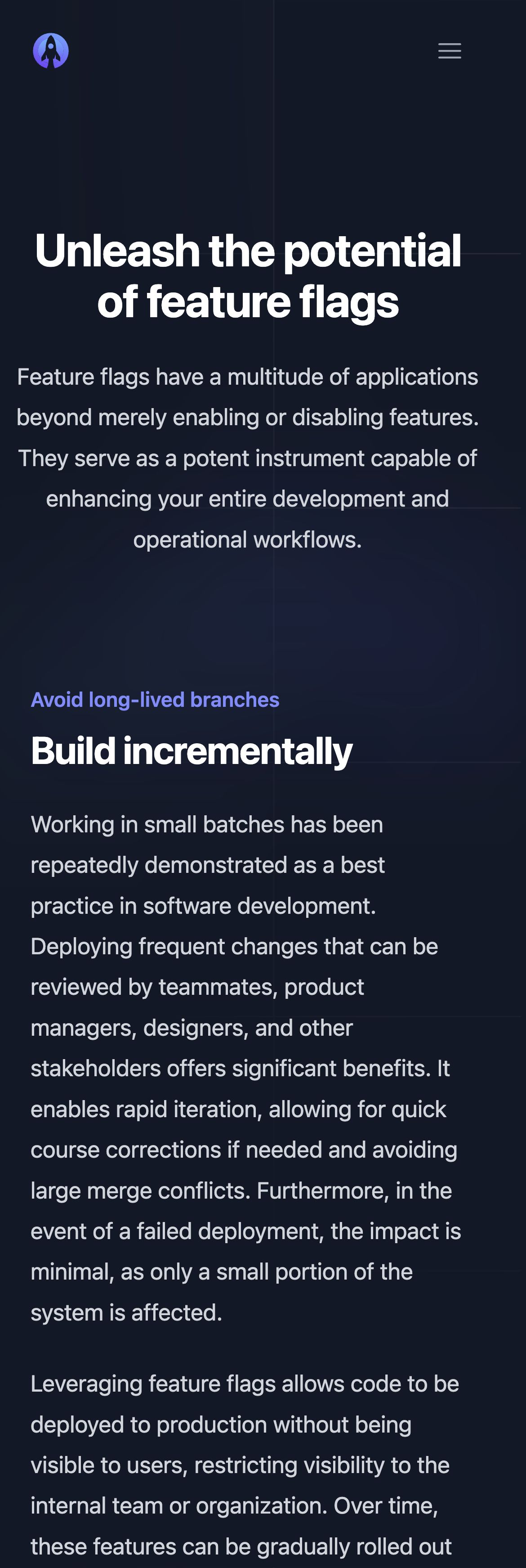 groundcontrol use cases interface, mobile dark big screenshot