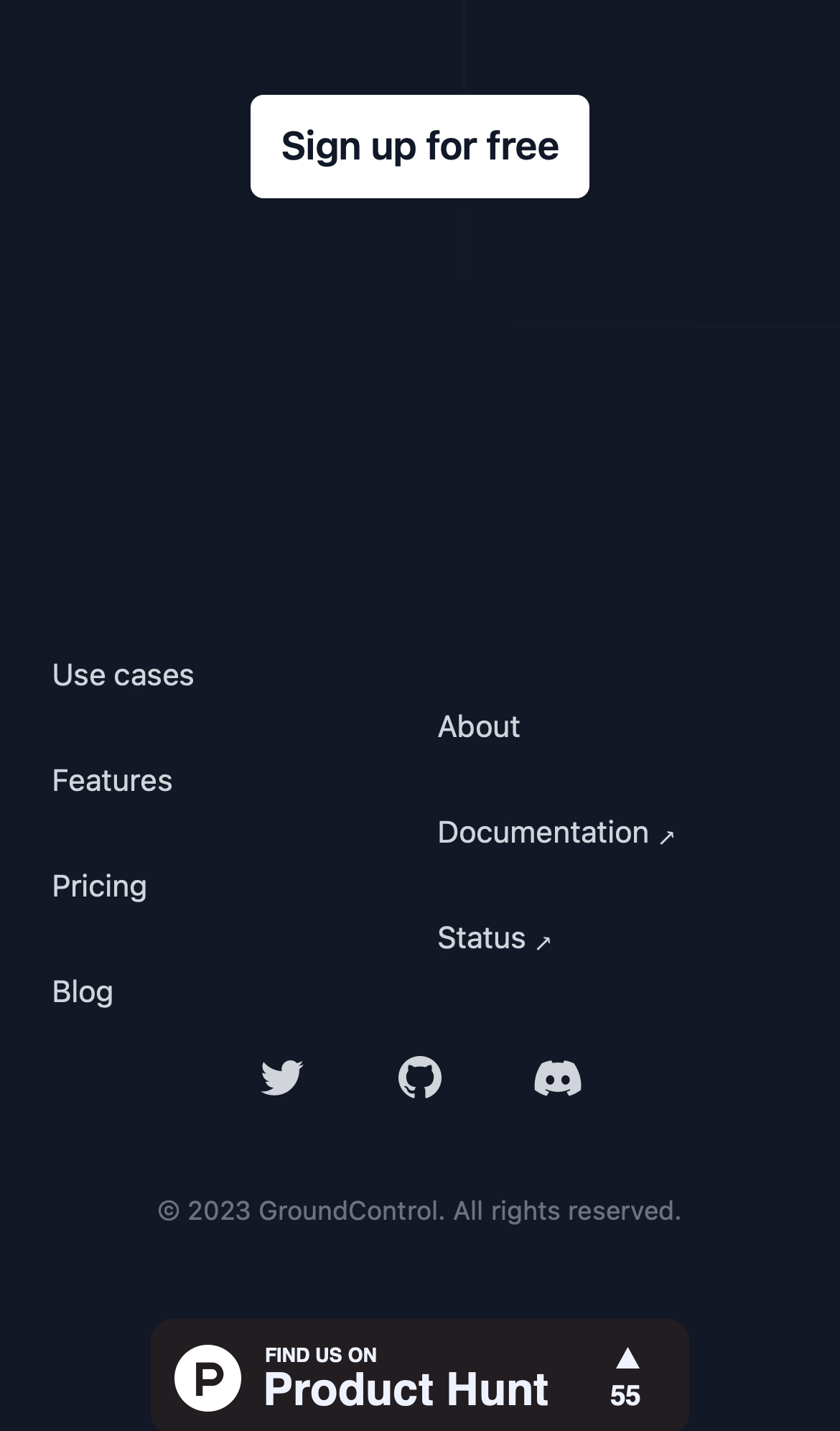 groundcontrol use cases interface, mobile dark stack screenshot