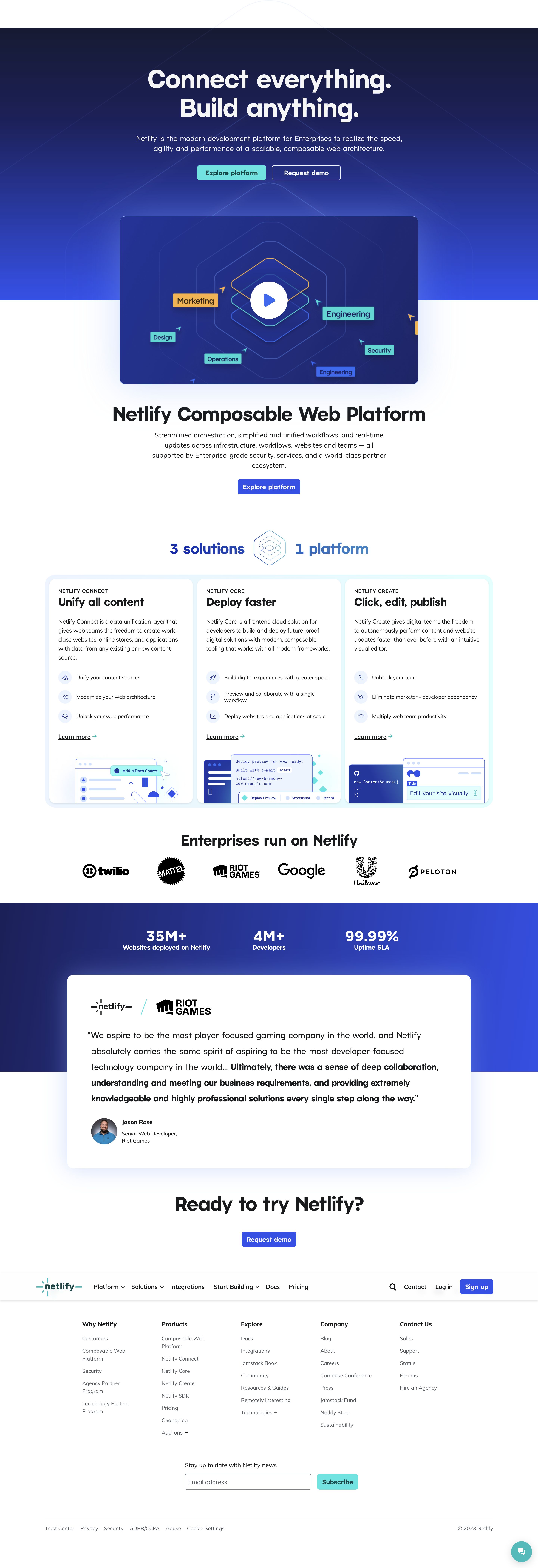 netlify landing interface, desktop light full screenshot