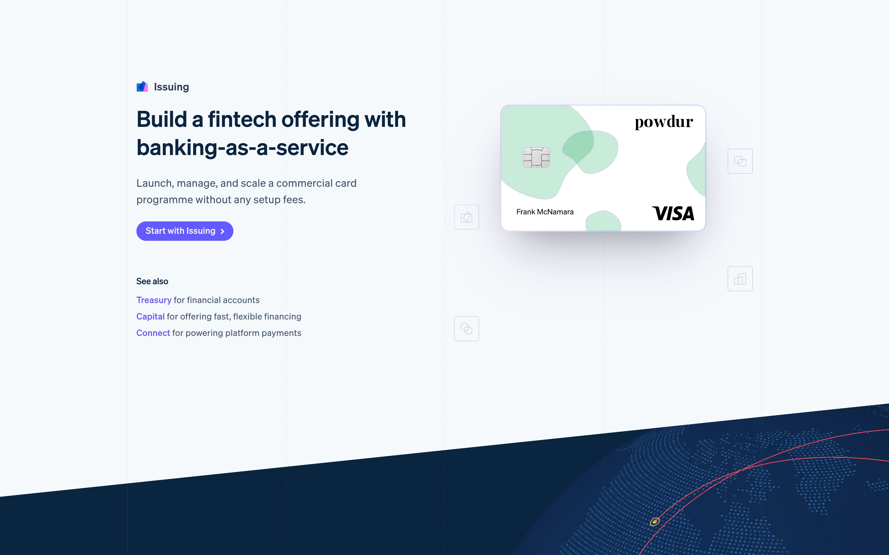 stripe landing interface, desktop light full screenshot