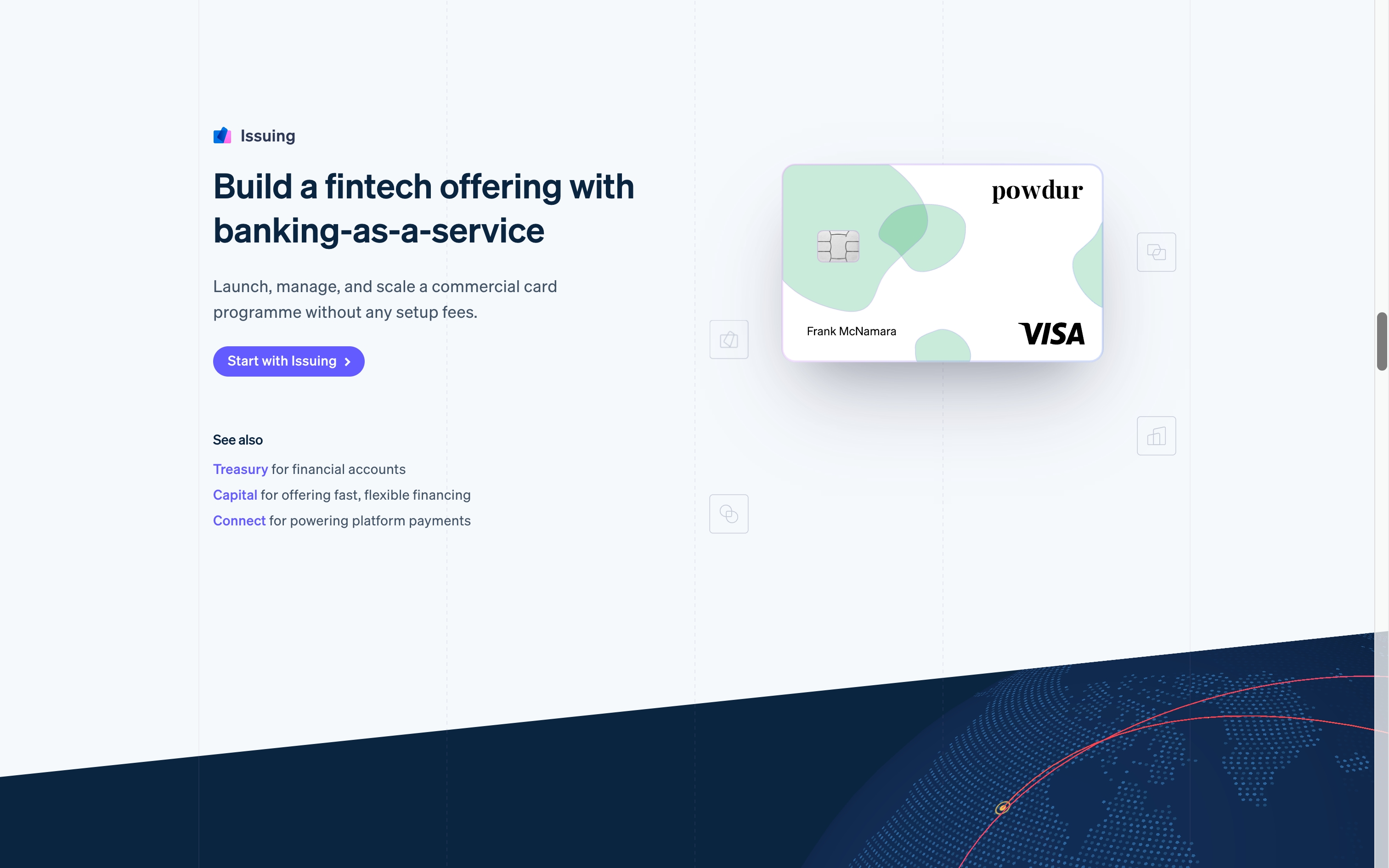 stripe landing interface, desktop light full screenshot
