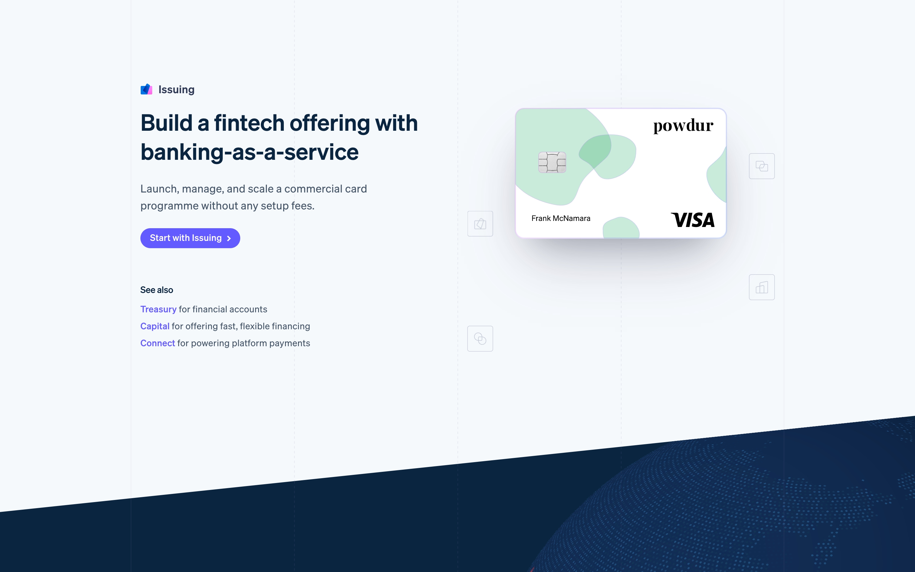 stripe landing interface, desktop light full screenshot