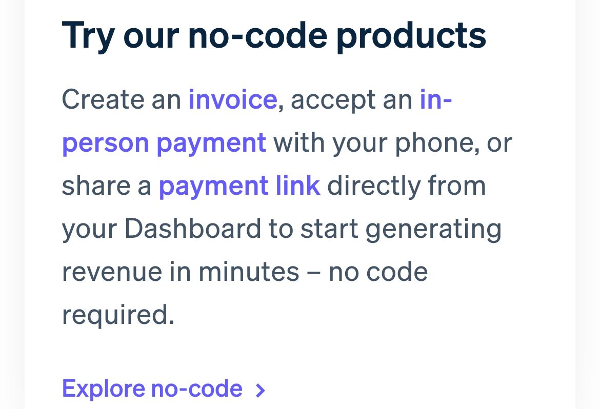 stripe landing interface, mobile light full screenshot