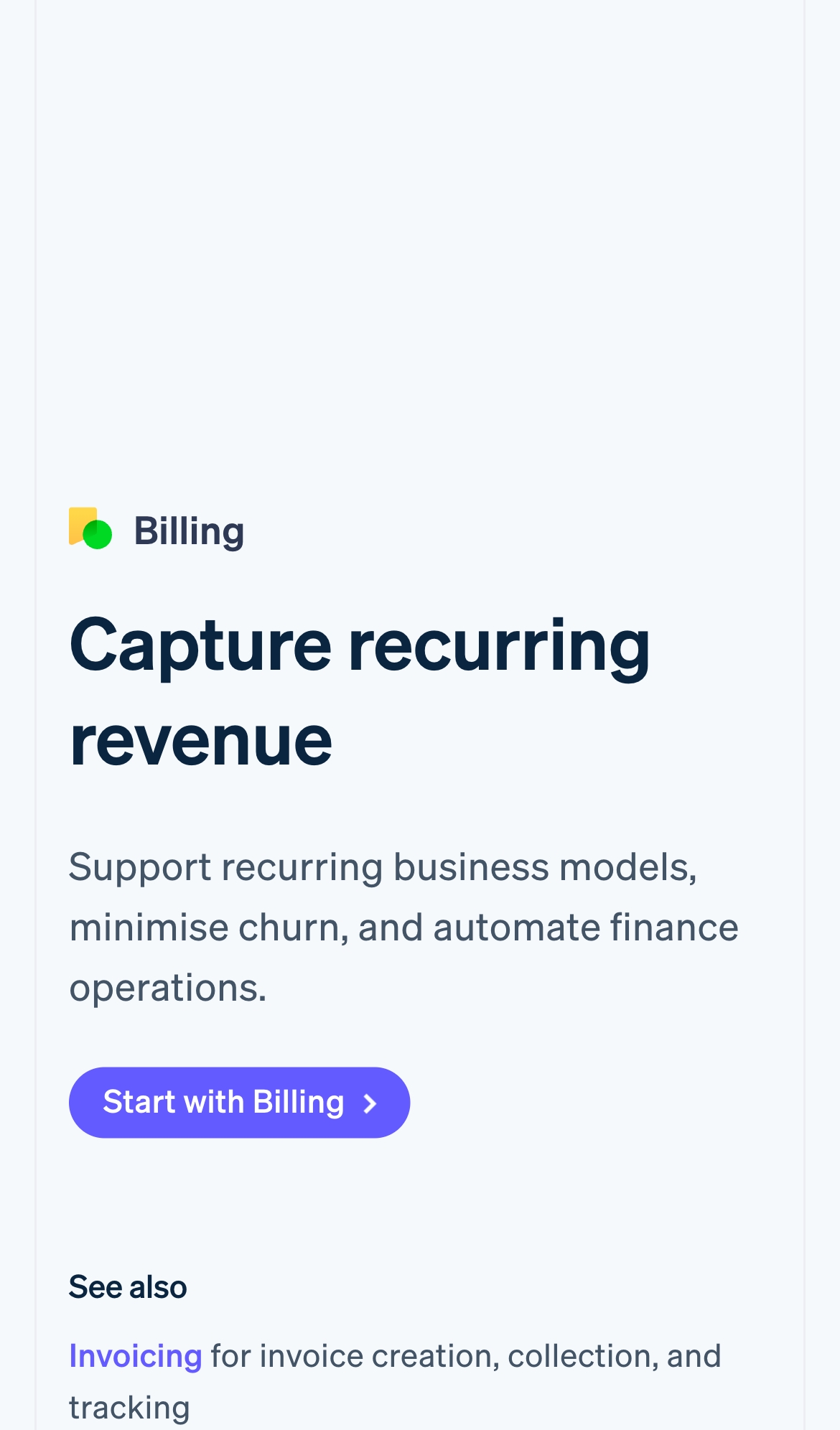 stripe landing interface, mobile light full screenshot