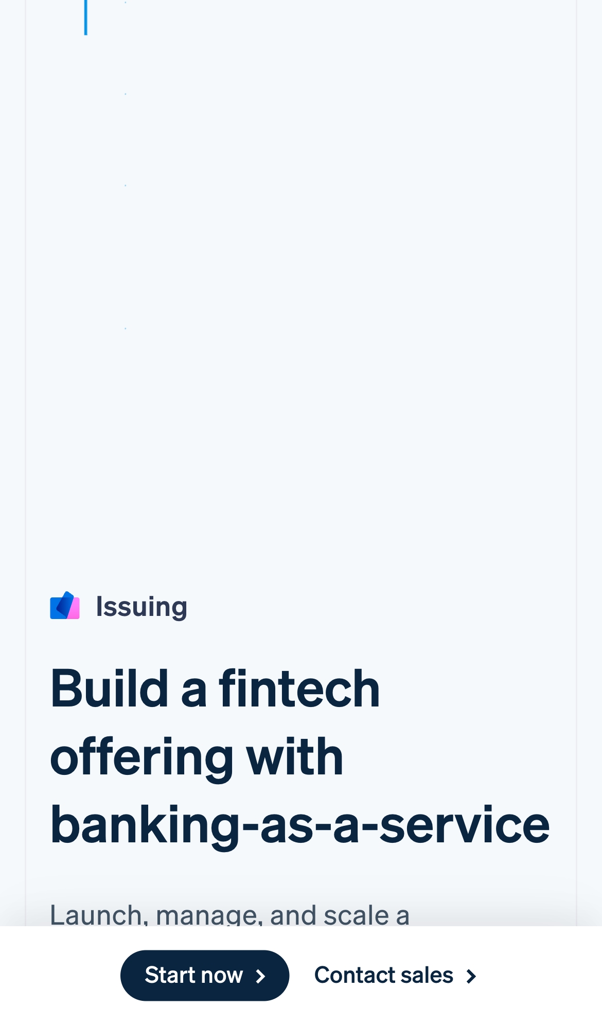 stripe landing interface, mobile light full screenshot