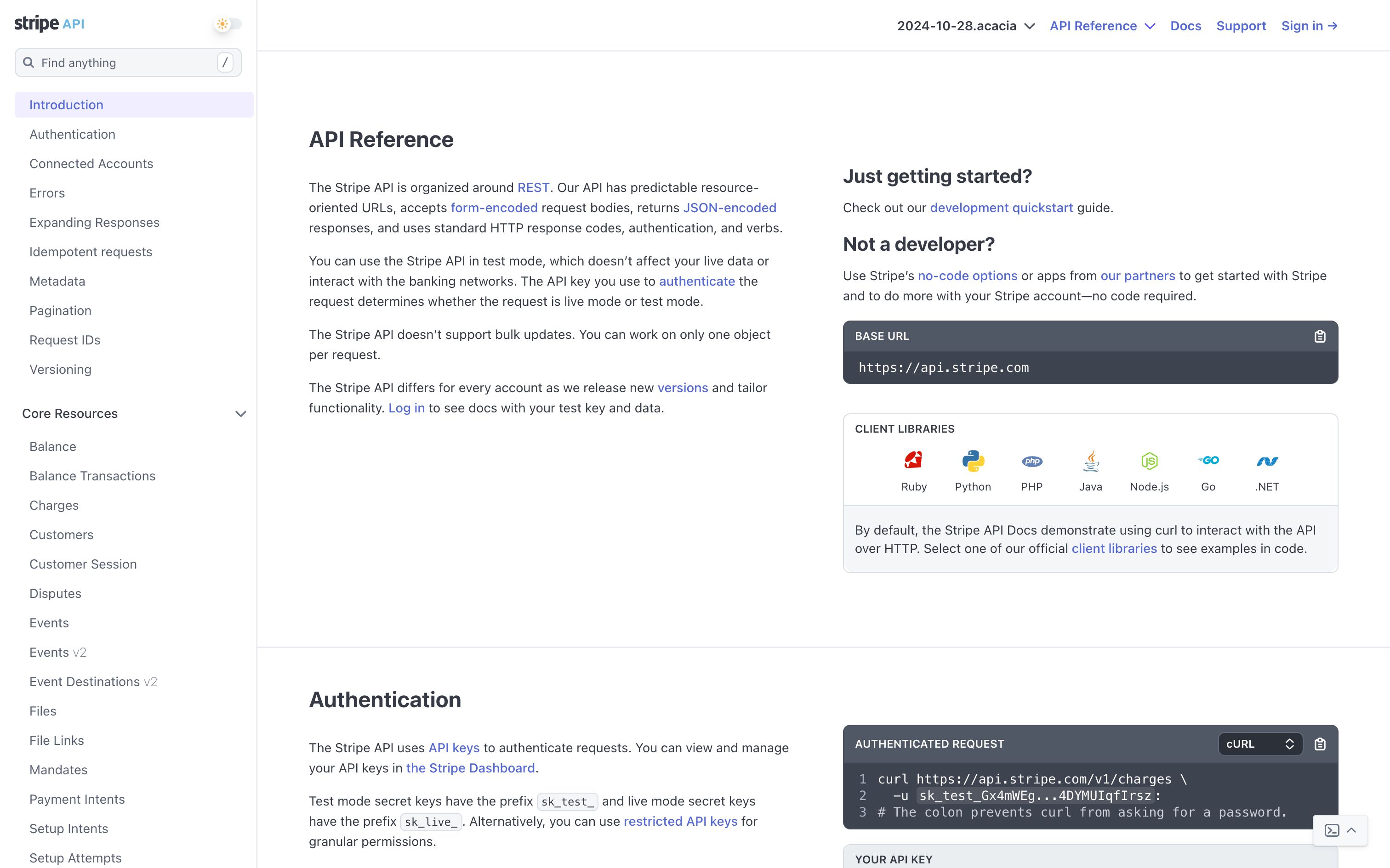 stripe@docs api interface, desktop light fold screenshot