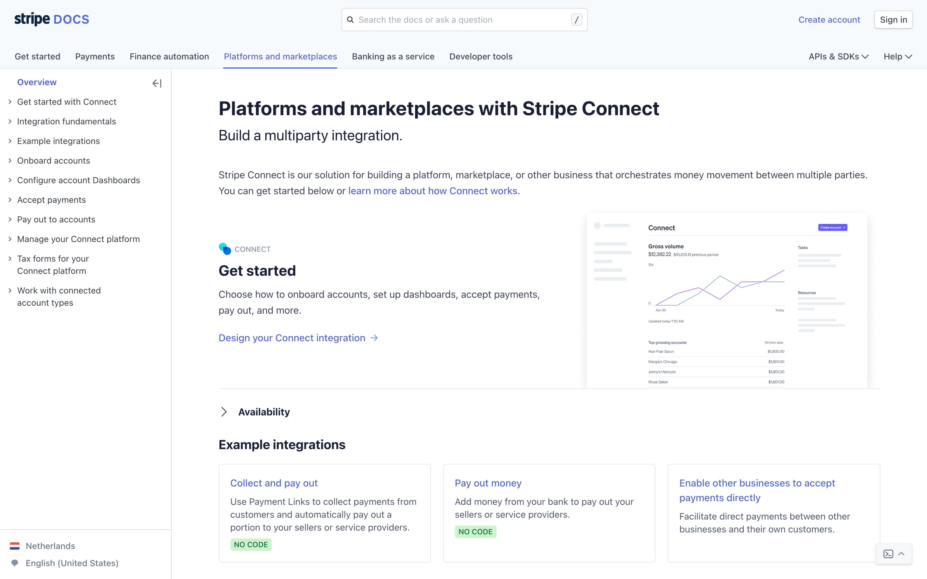 stripe@docs connect interface, desktop light fold screenshot