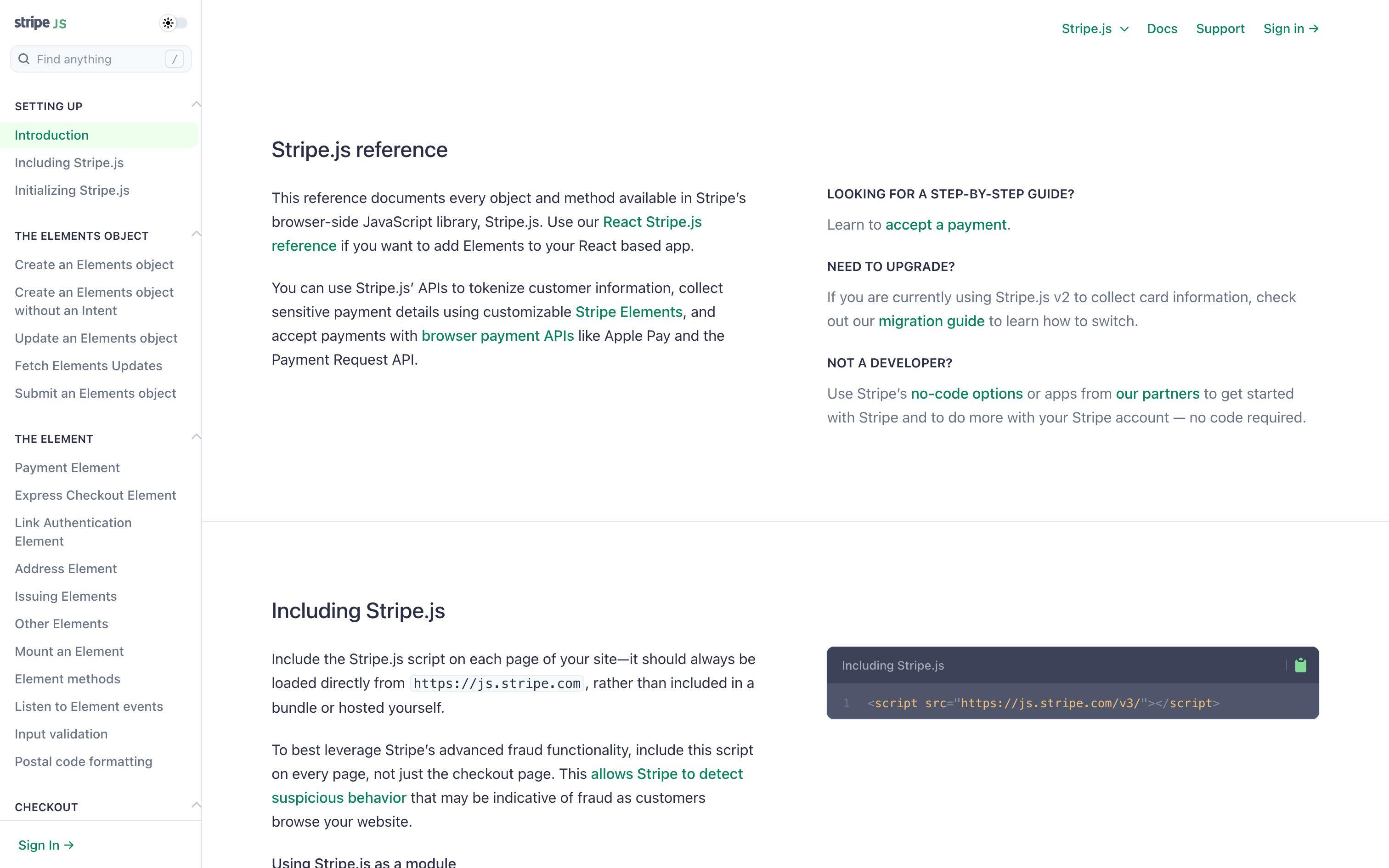 stripe@docs sdk interface, desktop light fold screenshot