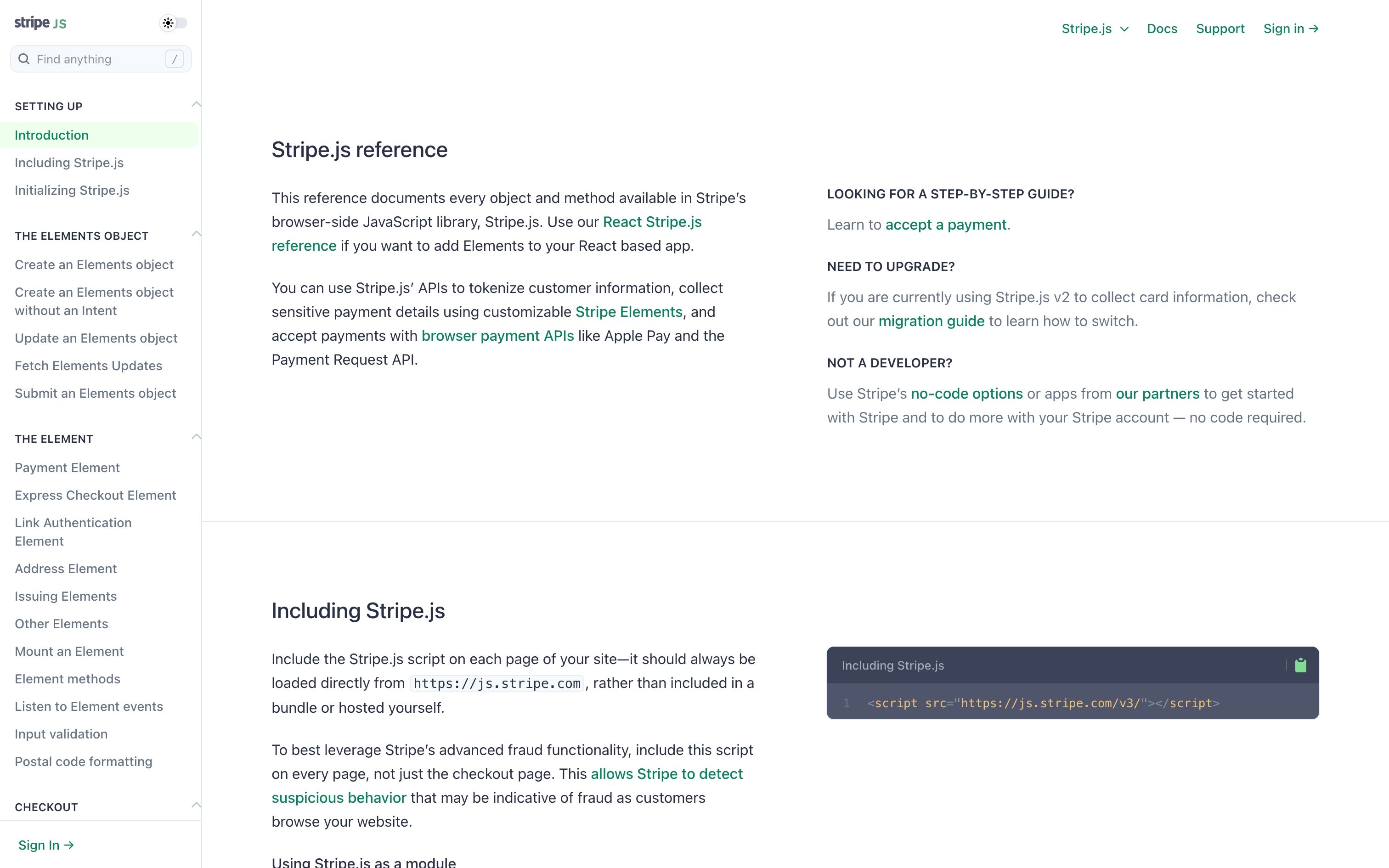 stripe@docs sdk interface, desktop light full screenshot