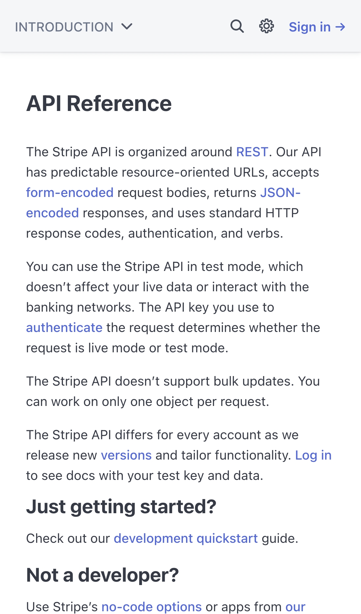 stripe@docs api interface, mobile light full screenshot